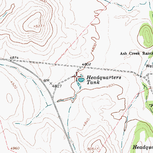 Topographic Map of Headquarters Tank, AZ