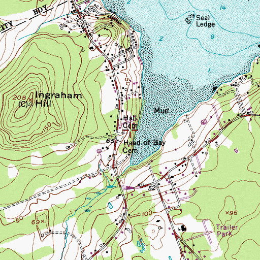 Topographic Map of Hall Cemetery, ME
