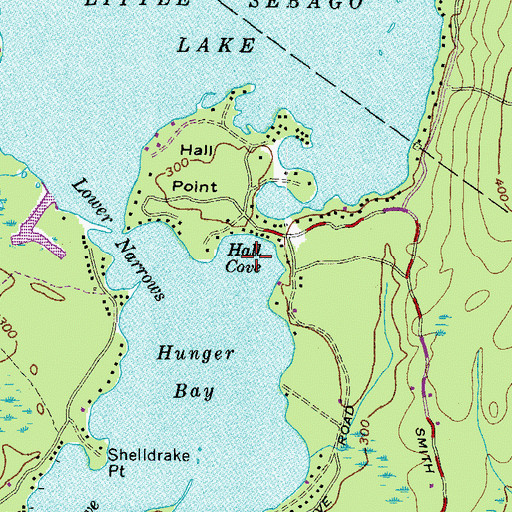Topographic Map of Hall Cove, ME
