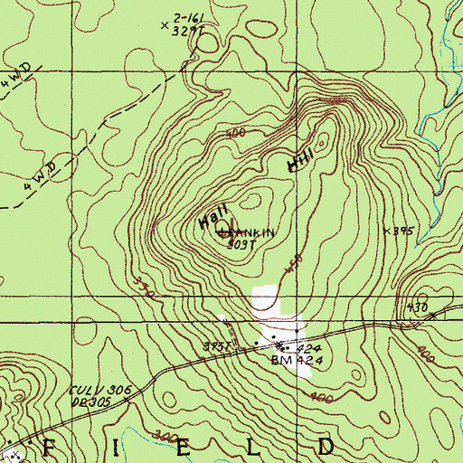 Topographic Map of Hall Hill, ME