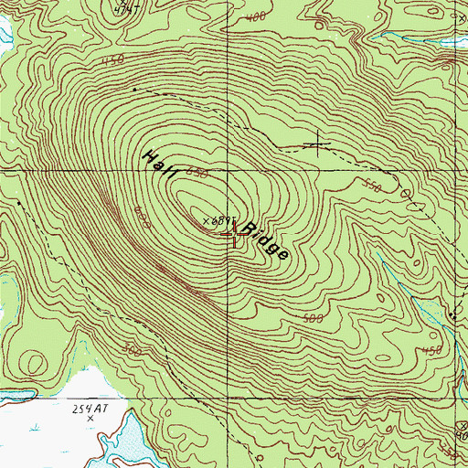 Topographic Map of Hall Ridge, ME