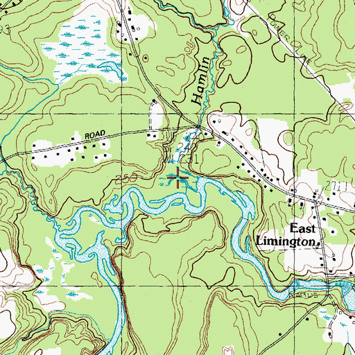 Topographic Map of Hamlin Brook, ME