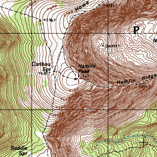 Topographic Map of Hamlin Peak, ME