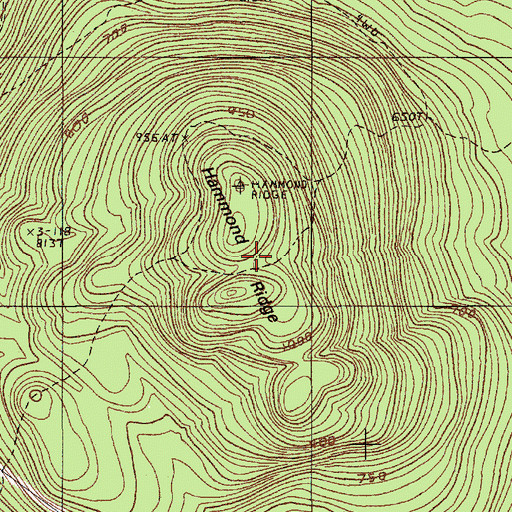 Topographic Map of Hammatt Ridge, ME
