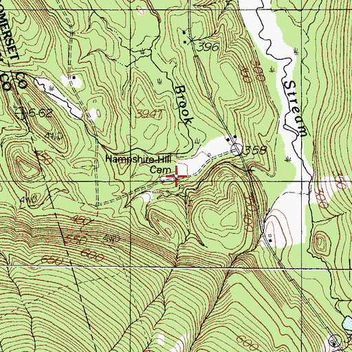 Topographic Map of Hampshire Hill Cemetery, ME