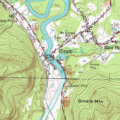 Topographic Map of Hancock Brook, ME