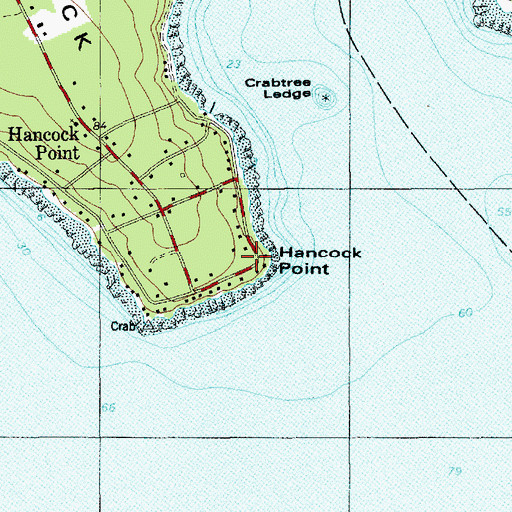 Topographic Map of Hancock Point, ME