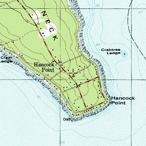 Topographic Map of Hancock Point, ME