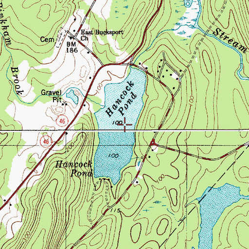 Topographic Map of Hancock Pond, ME