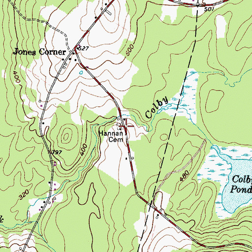 Topographic Map of Hannan Cemetery, ME