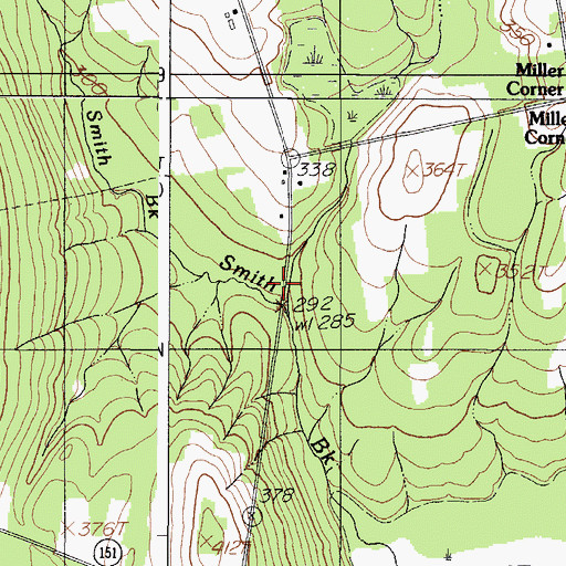 Topographic Map of Hanson Brook, ME