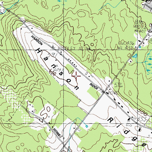 Topographic Map of Hanson Ridge, ME