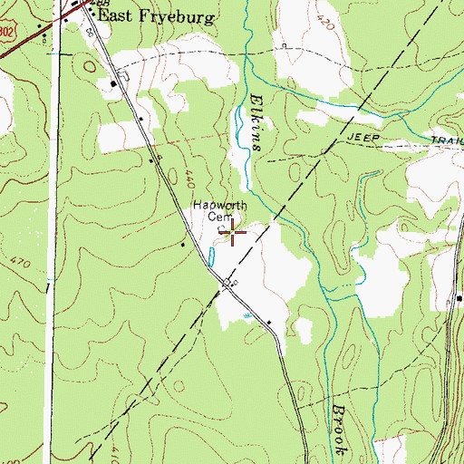 Topographic Map of Hapworth Cemetery, ME