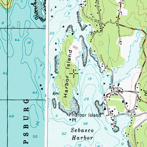 Topographic Map of Harbor Island, ME