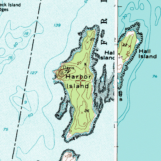 Topographic Map of Harbor Island, ME