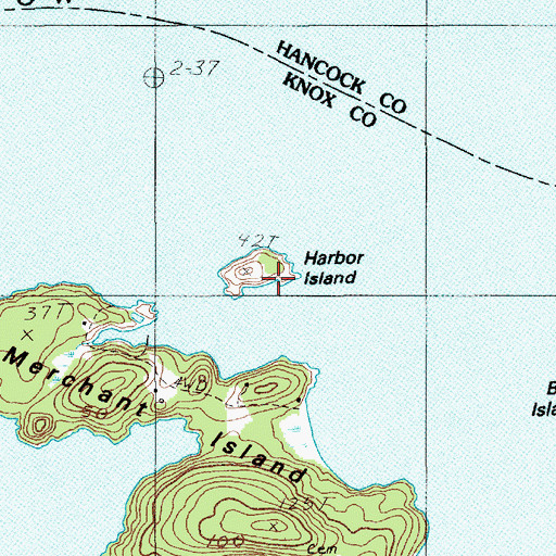 Topographic Map of Harbor Island, ME