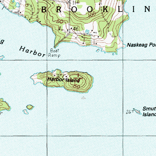 Topographic Map of Harbor Island, ME