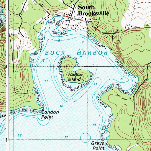 Topographic Map of Harbor Island, ME