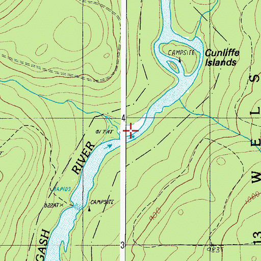 Topographic Map of Harding Brook, ME