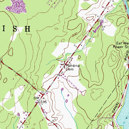 Topographic Map of Harding Cemetery, ME