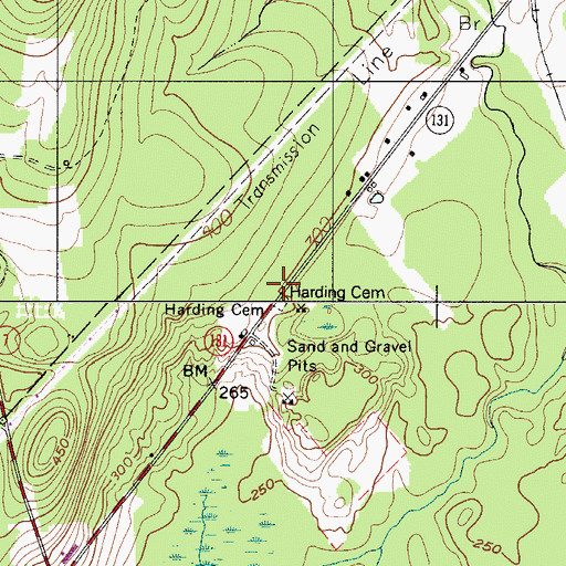 Topographic Map of Harding Cemetery, ME