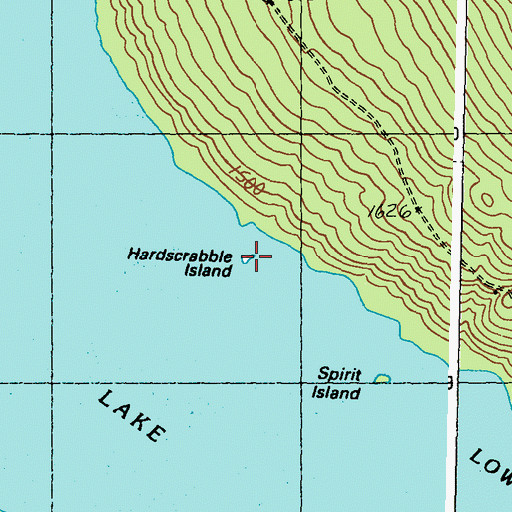 Topographic Map of Hardscrabble Island, ME