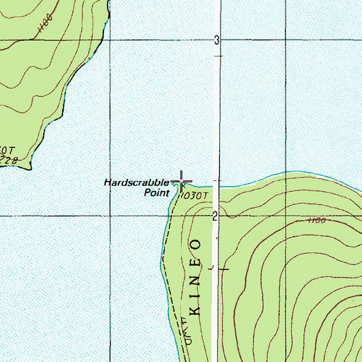 Topographic Map of Hardscrabble Point, ME