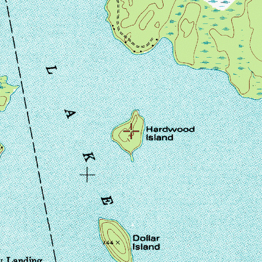 Topographic Map of Hardwood Island, ME