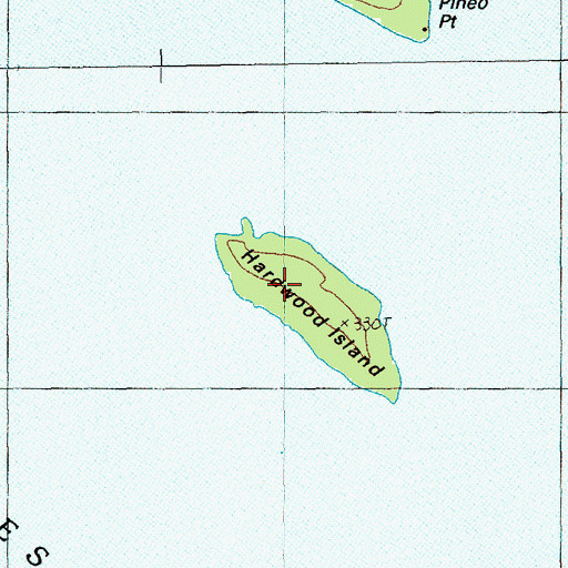 Topographic Map of Hardwood Island, ME