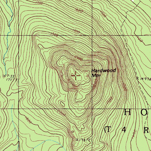 Topographic Map of Hardwood Mountain, ME