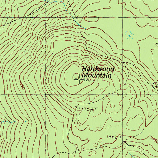 Topographic Map of Hardwood Mountain, ME