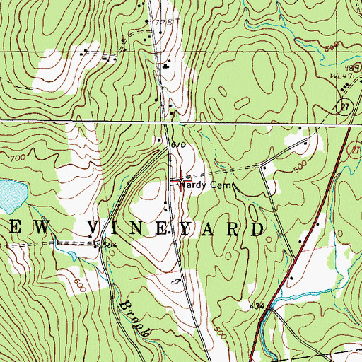 Topographic Map of Hardy Cemetery, ME