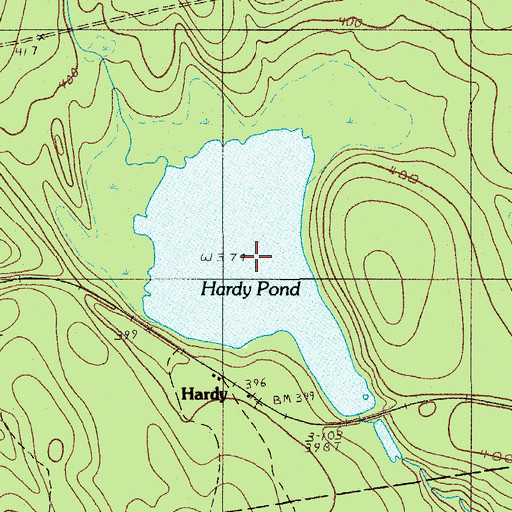 Topographic Map of Hardy Pond, ME
