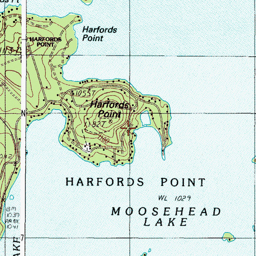 Topographic Map of Harfords Point, ME