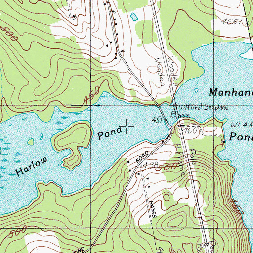Topographic Map of Harlow Pond, ME