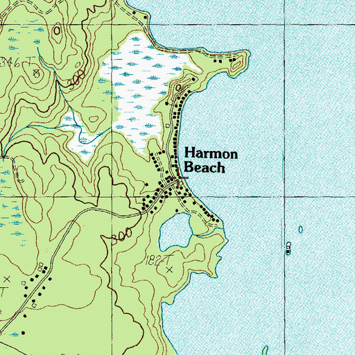 Topographic Map of Harmon Beach, ME