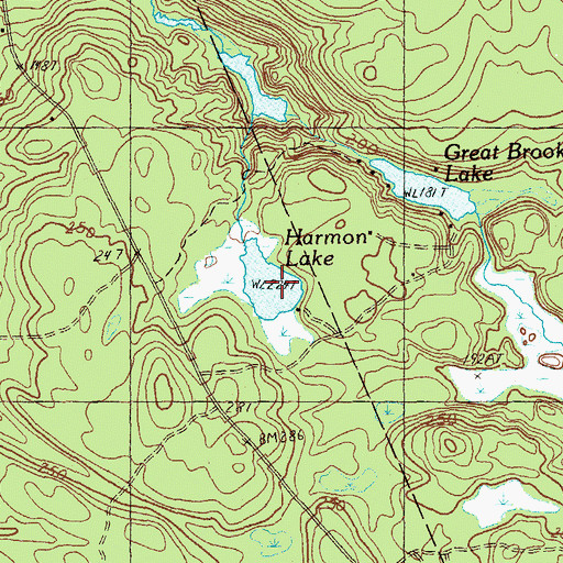 Topographic Map of Harmon Lake, ME