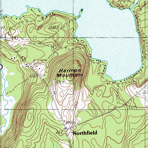 Topographic Map of Harmon Mountain, ME