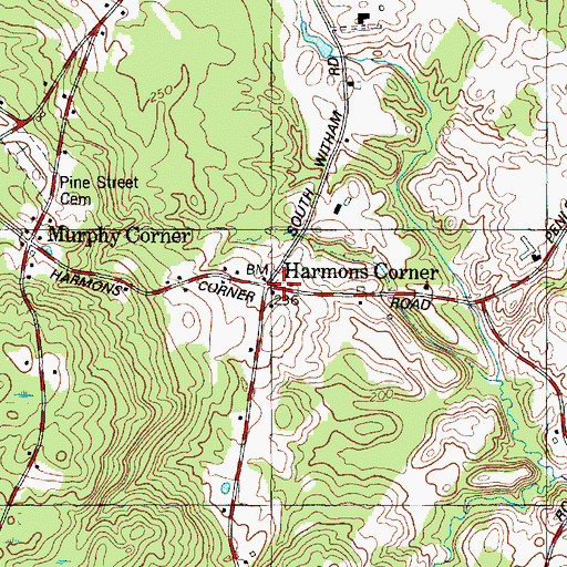 Topographic Map of Harmons Corner, ME