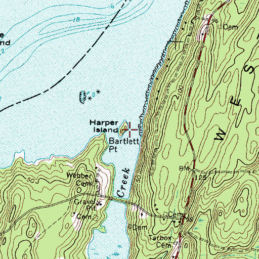 Topographic Map of Harper Island, ME