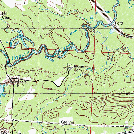 Topographic Map of Inoian Cemetery, AR