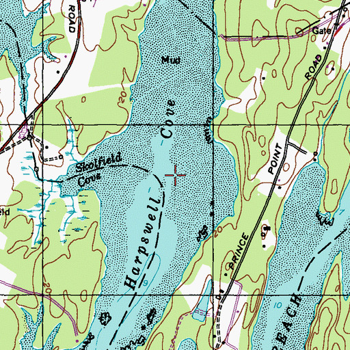 Topographic Map of Harpswell Cove, ME