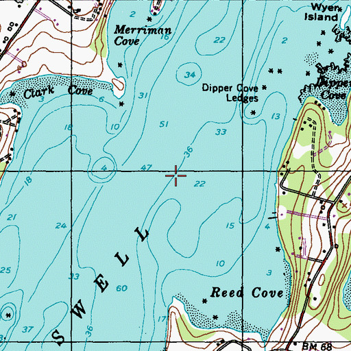 Topographic Map of Harpswell Sound, ME