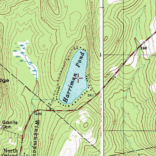 Topographic Map of Harriman Pond, ME