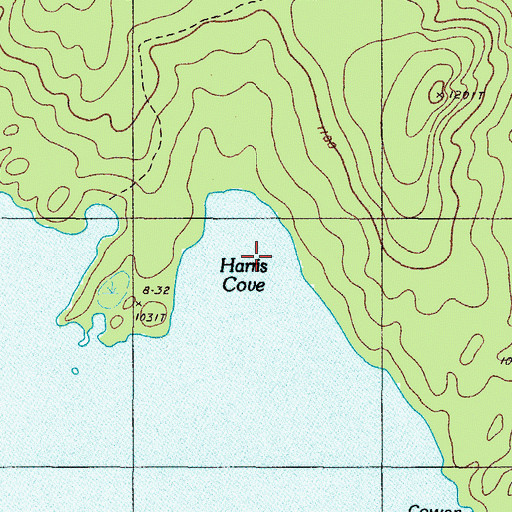 Topographic Map of Harris Cove, ME