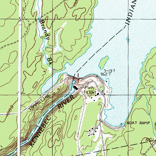 Topographic Map of Harris Dam, ME