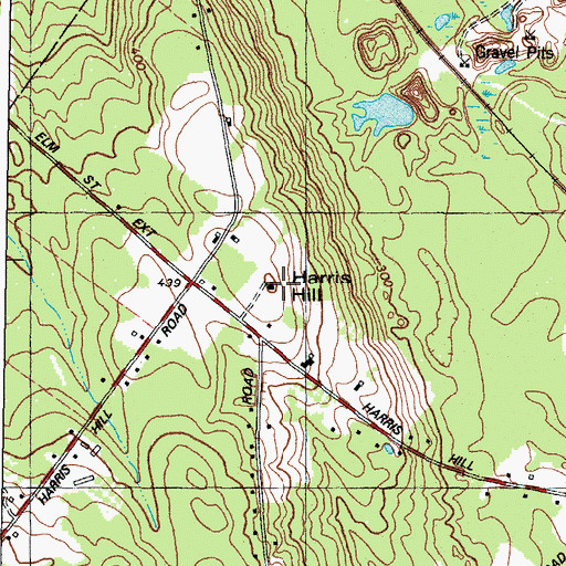 Topographic Map of Harris Hill, ME