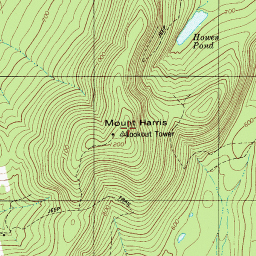 Topographic Map of Mount Harris, ME