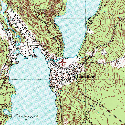 Topographic Map of Harrison, ME