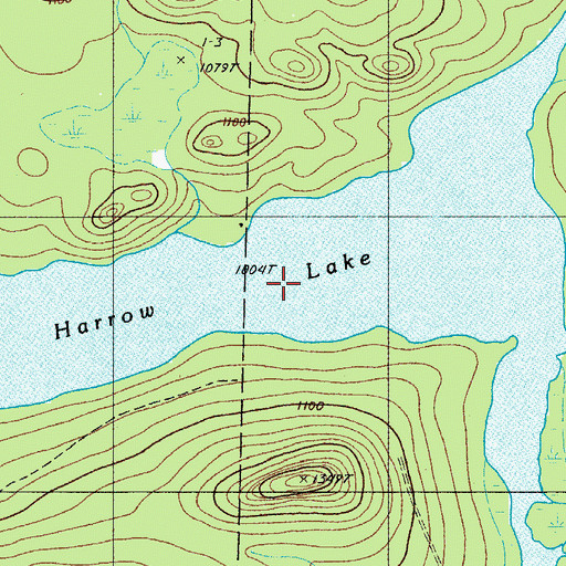 Topographic Map of Harrow Lake, ME